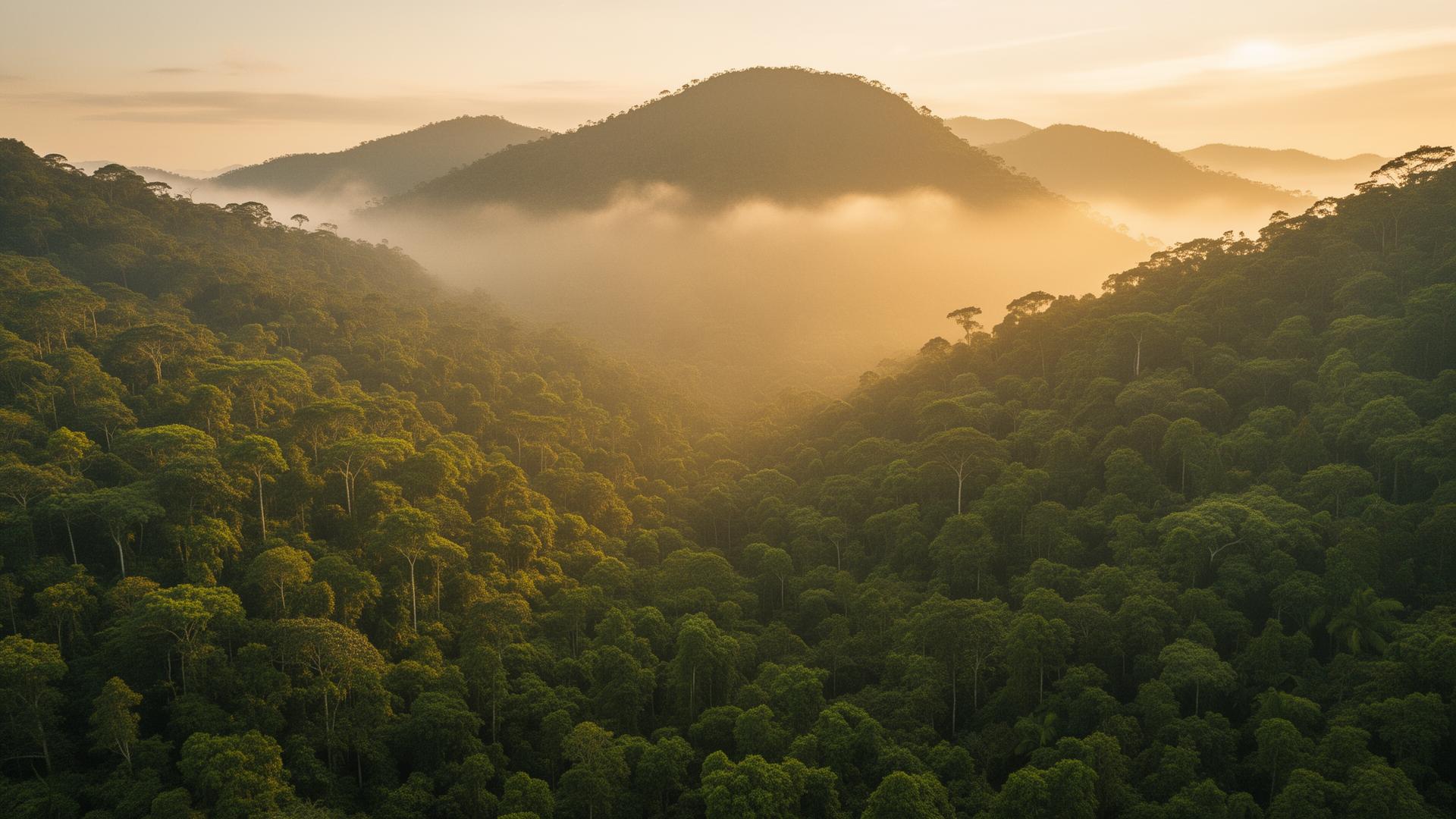 Mata atlântica em Parelheiros ao amanhecer
